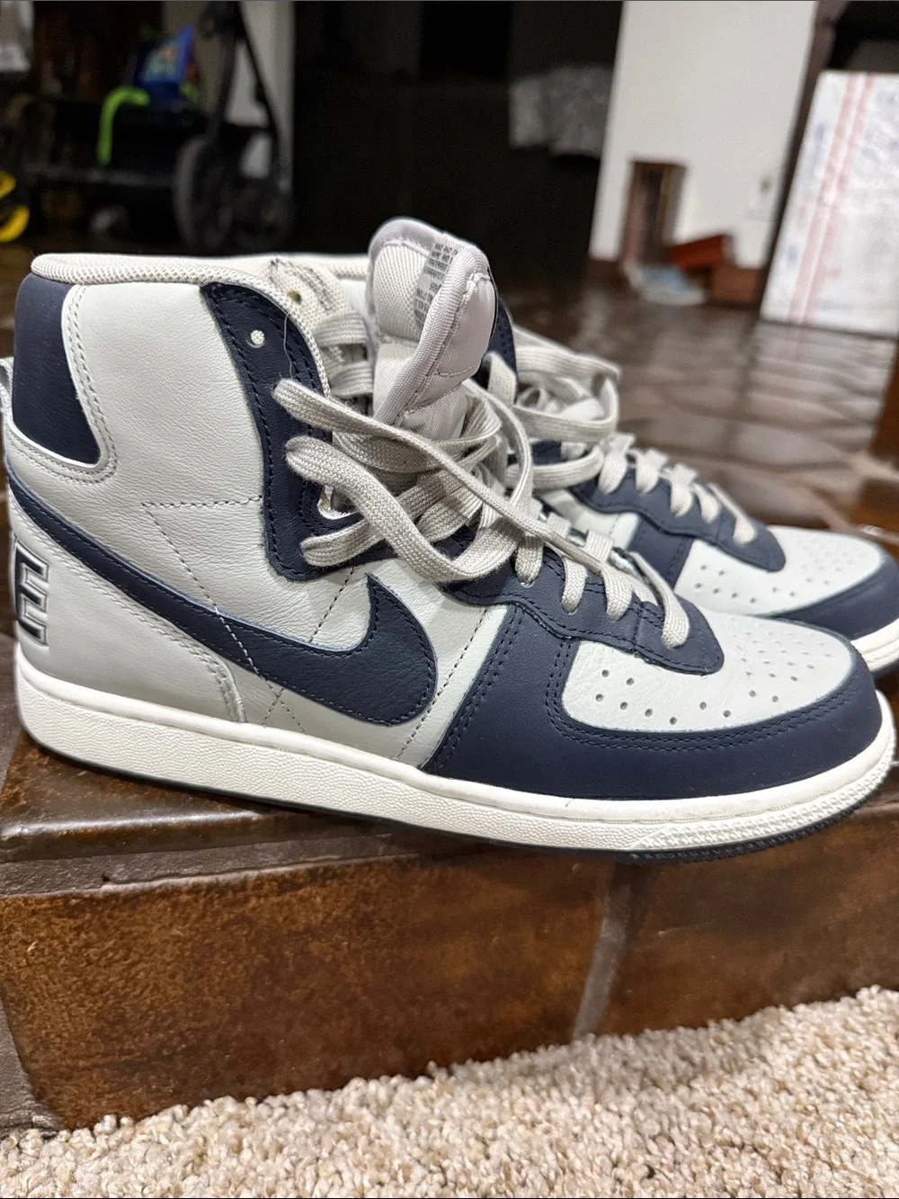 Nike High-Top Sneakers in Navy and Light Gray
